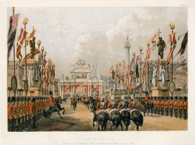 Pont de Londres, gardé par la Honourable Artillery Company de Londres, 7 mars 1863 - English School