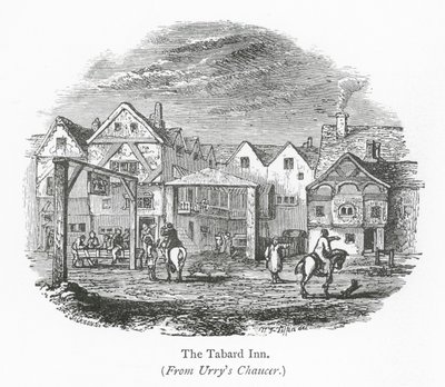 Clubs de Londres : The Tabard Inn (gravure) - English School