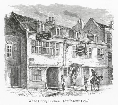 Clubs de Londres : White Horse, Chelsea (gravure) - English School
