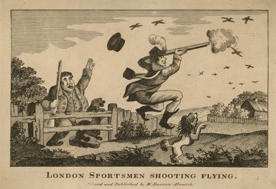 Les sportifs londoniens tirant sur des pigeons - English School