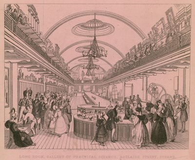 Grande salle, Galerie de la Science Pratique, Adelaide Street, Strand, Londres - English School
