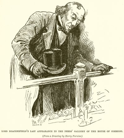 Dernière Apparition de Lord Beaconsfield dans la Galerie des Pairs de la Chambre des Communes - English School