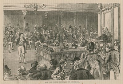 Lord John Russell introduisant le projet de loi de réforme - English School