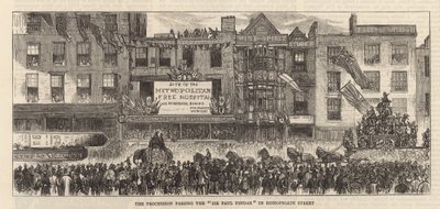 Jour du Lord Maire : Le cortège passant devant Sir Paul Pindar - English School