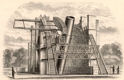 Le Grand Télescope Réflecteur de Lord Rosse, tiré de A Handbook of Descriptive Astronomy par George F. Chambers, publié à Oxford, 1890 - English School