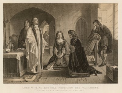 Lord William Russell recevant le sacrement avant son exécution, 21 juillet 1683 - English School