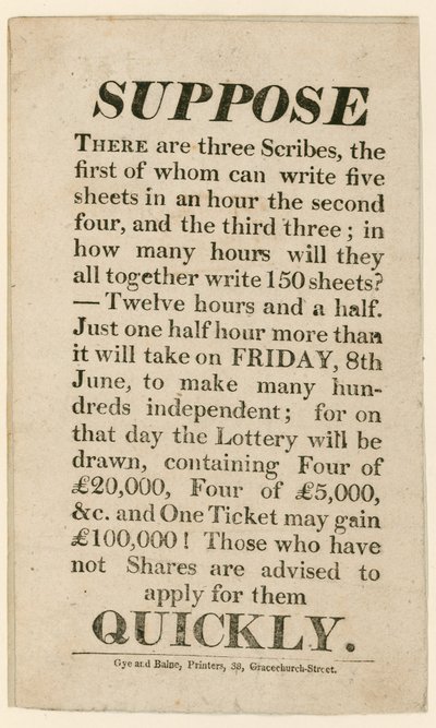 Publicité de loterie - English School