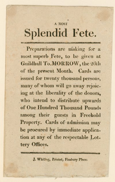 Publicité de loterie - English School