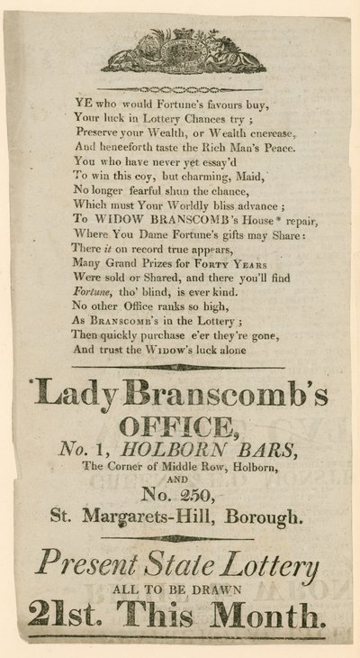 Publicité de loterie - English School
