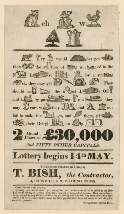 Publicité de loterie - English School