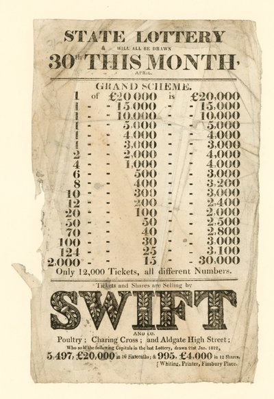 Publicité de loterie - English School