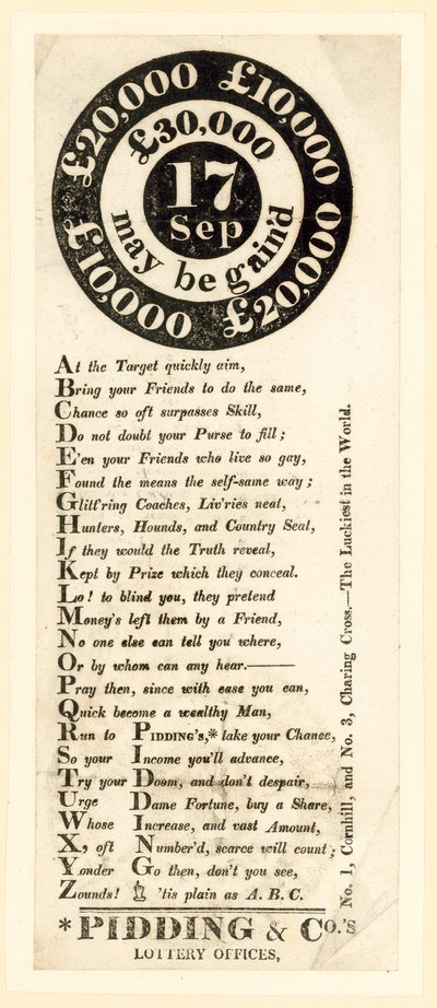 Publicité de loterie - English School
