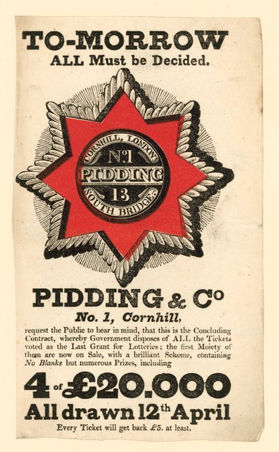 Publicité de loterie - English School