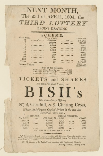 Publicité de loterie - English School