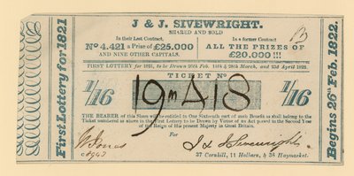Billet de loterie - English School
