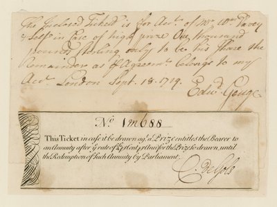 Billet de loterie - English School
