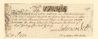 Billet de loterie - English School