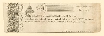 Billet de loterie - English School