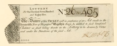 Billet de loterie - English School
