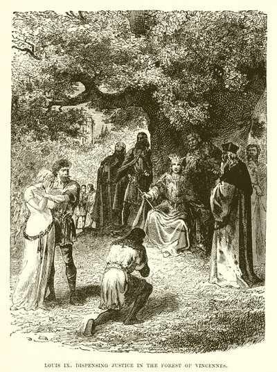 Louis IX rendant justice dans la forêt de Vincennes - English School