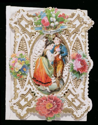 Amour, innocence, carte de Saint-Valentin, c.1870 - English School