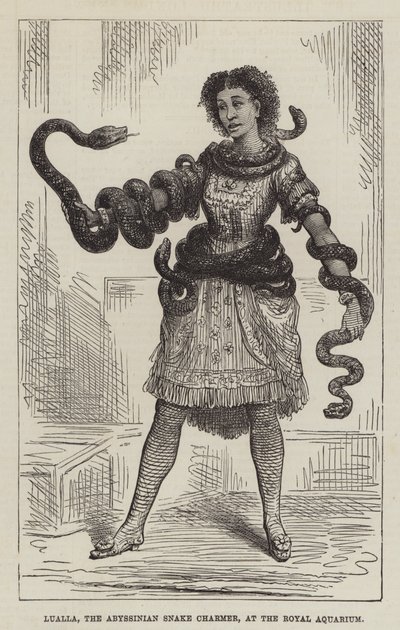 Lualla, la charmeuse de serpents abyssinienne, à l