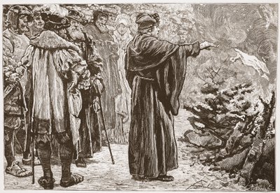 Luther brûlant la bulle du pape, illustration de L