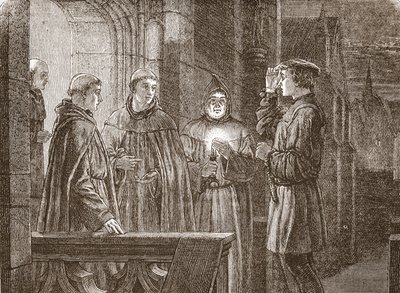 Luther entrant au couvent augustinien, illustration de L