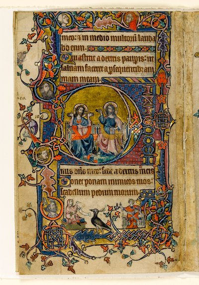 Le Père et le Fils, initiale historiée du Psautier de Macclesfield, Usage de Sarum, East Anglia, vers 1330 - English School