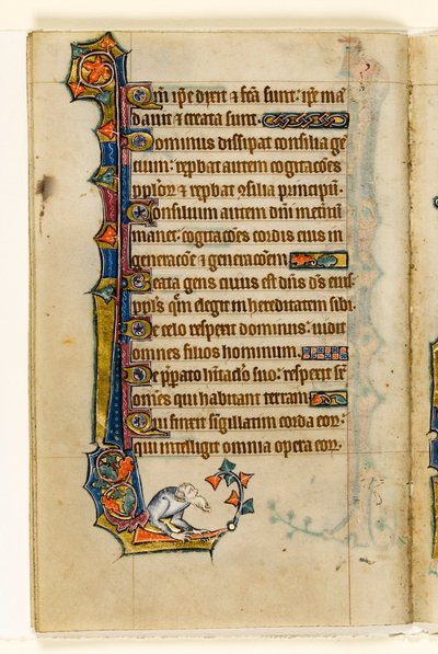 Un grotesque, décoration marginale du Psautier de Macclesfield, Usage de Sarum, East Anglia, vers 1330 - English School