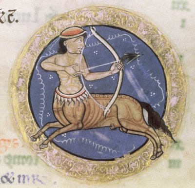 Sagittaire, tiré du Psautier Hunterian (détail) - English School