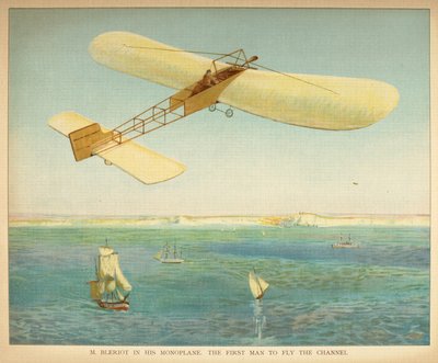 M. Blériot dans son monoplan. Le premier homme à traverser la Manche. Livre des petits sur les dirigeables. Londres : Ernest Nister, [1912] - English School