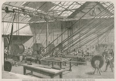 Machines recouvrant de gutta-percha le fil du câble atlantique - English School