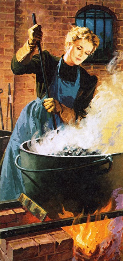 Madame Curie au travail dans son laboratoire - English School