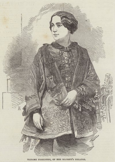 Madame Fiorentini, du Théâtre de Sa Majesté (gravure) - English School