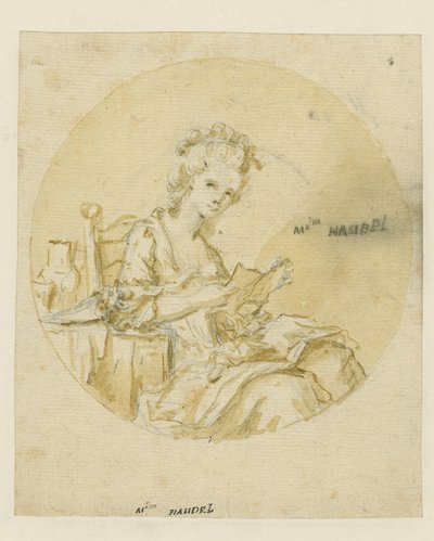 Madame Handel, milieu du XIXe siècle (encre et lavis sur papier) - English School