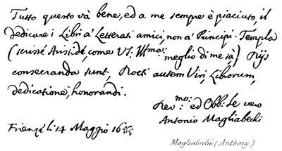 Magliabechi, Antonio - English School