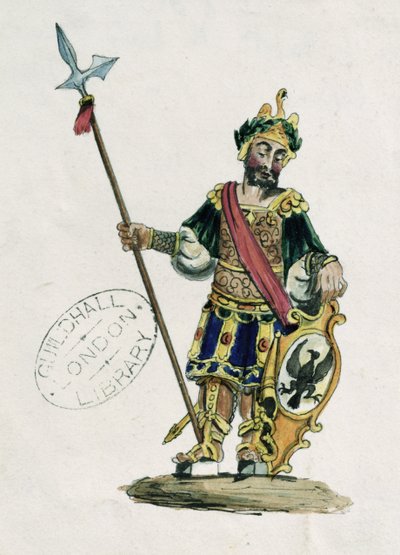 Magog, illustration des statues des géants légendaires du Guildhall - English School