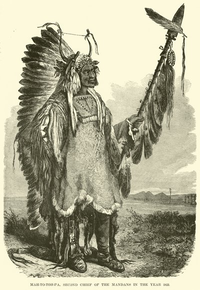 Mah-to-toh-pa, deuxième chef des Mandans en 1883 - English School