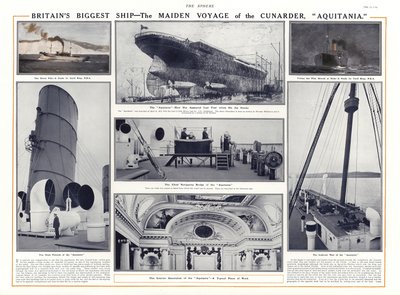 Voyage inaugural du paquebot Aquitania de la Cunard, 1914 - English School