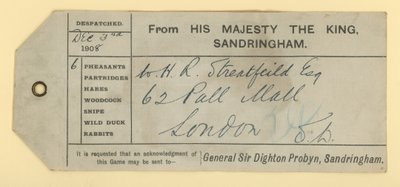 Billet de poste pour six faisans - English School