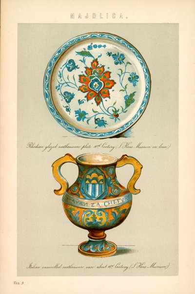 Majolique (lithographie couleur) - English School