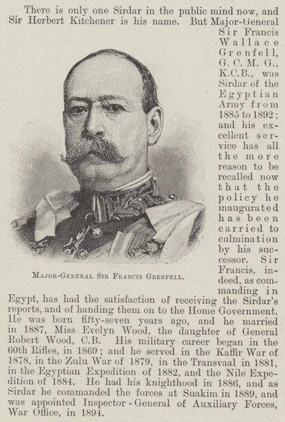 Major-Général Sir Francis Grenfell (gravure) - English School