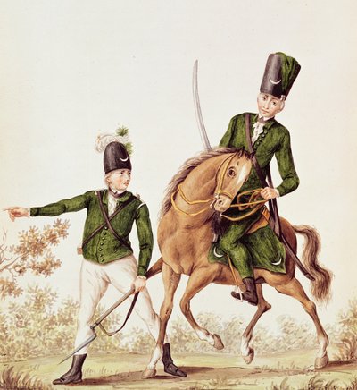 Homme et Huzzar des Rangers de la Reine - English School