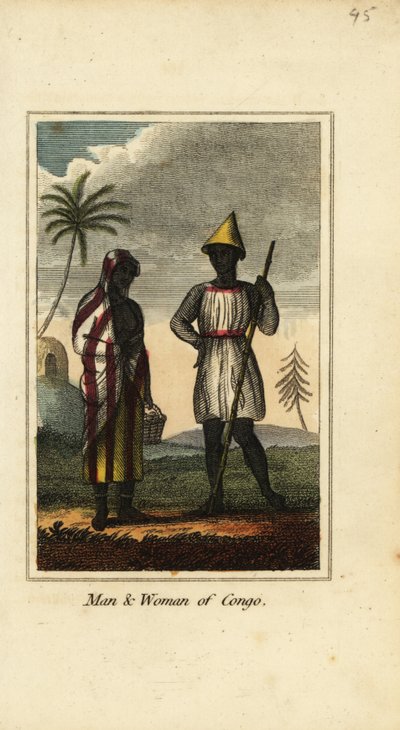 Homme et femme du Congo ou de la Basse-Guinée, Afrique - English School