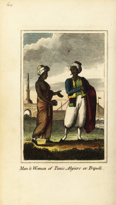 Homme et femme de Tunis, Alger ou Tripoli - English School