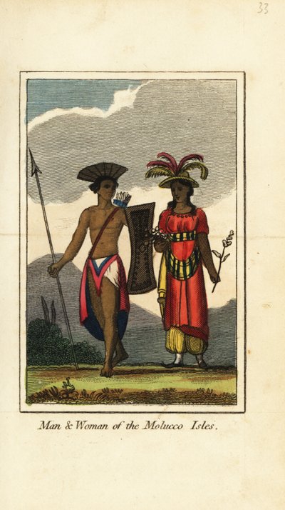 Homme et femme des îles Moluques - English School