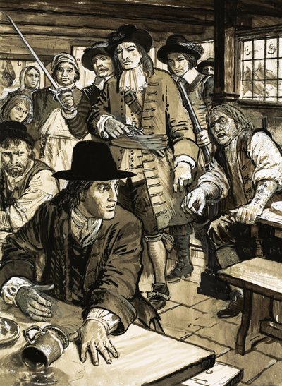 Un homme attrapé dans un pub - English School