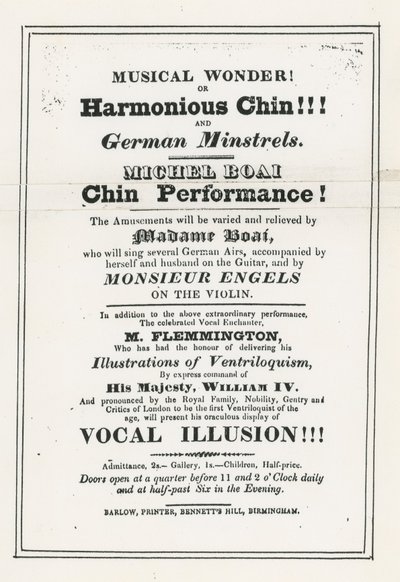 Homme au menton enclume. Publicité - English School