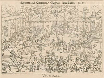 Mœurs et coutumes des Anglais; jardins de Vauxhall, Londres - English School